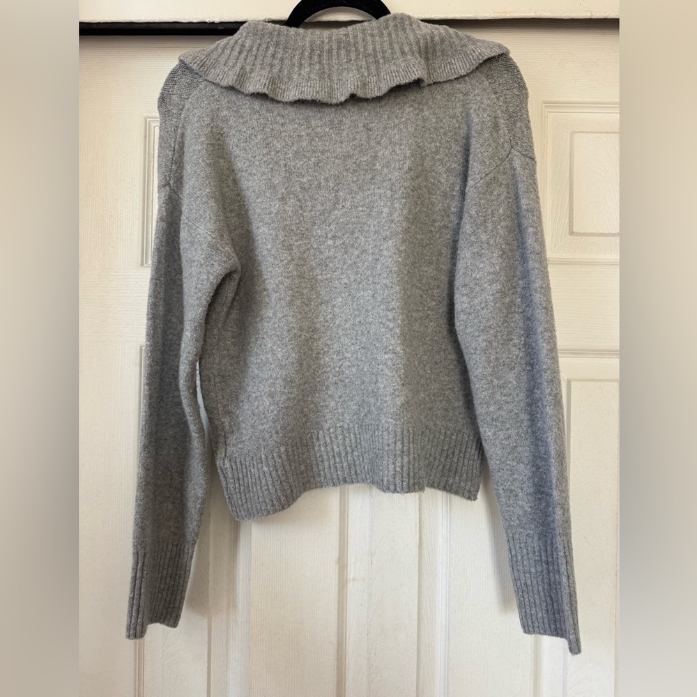 Sincerely Jules Gray Ruffled Collar Cardigan - Picture 2 of 3